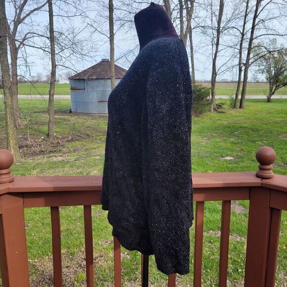 Working Classics Design Ladies Black Vneck Pullover Long Sleeve Sweater, 18/20 - Picture 4 of 10